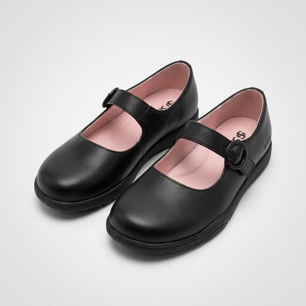 SINE ALPHA series lightweight waterproof black student school shoes. Upper crafted from high-tech microfiber leather, reducing overall weight by 30% compared to traditional leather. Features exceptional water and scratch resistance, making it the perfect ergonomic school shoe for Hong Kong students.