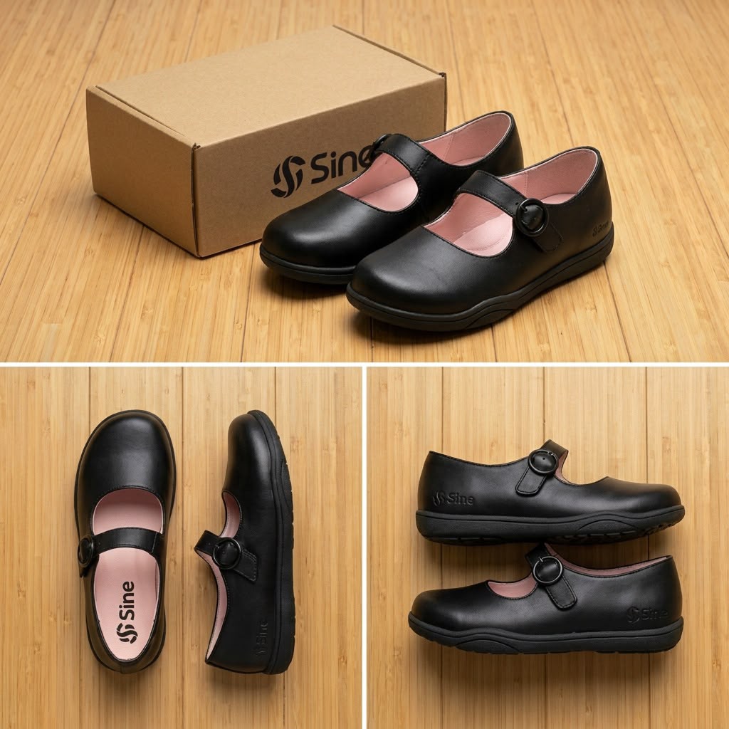 SINE ALPHA school shoes internal details featuring SINE Bamboo-Tech™ natural bamboo fibre lining. Designed with a micro-porous structure to wick away sweat and moisture rapidly, preventing odor build-up in Hong Kong's humid, full-day school environments for all-day hygiene and freshness.